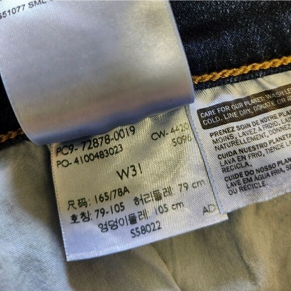 LEVI'S Women's High Rise Dk Wash Blue Denim Fringed Summer Short Shorts Size 31 - Picture 7 of 12